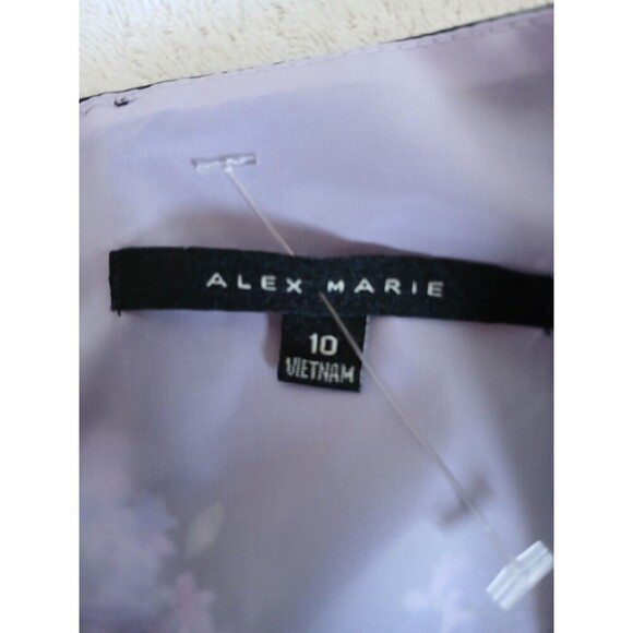 Alex Marie‎ Womens Dress A Line Black & Purple Sleeveless  Size 10 Party - Picture 14 of 15